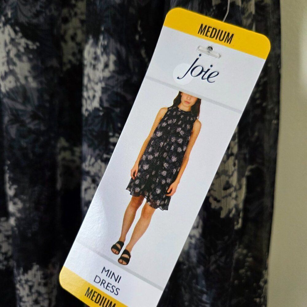 NWT JOIE BALTIC PRINT MOCK NECK SMOCKED RUFFLED/PLEATED MINI DRESS SIZE M - Picture 12 of 16